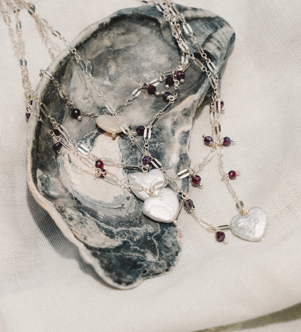 Pearl Sweetheart - Beaded Gemstone Necklace