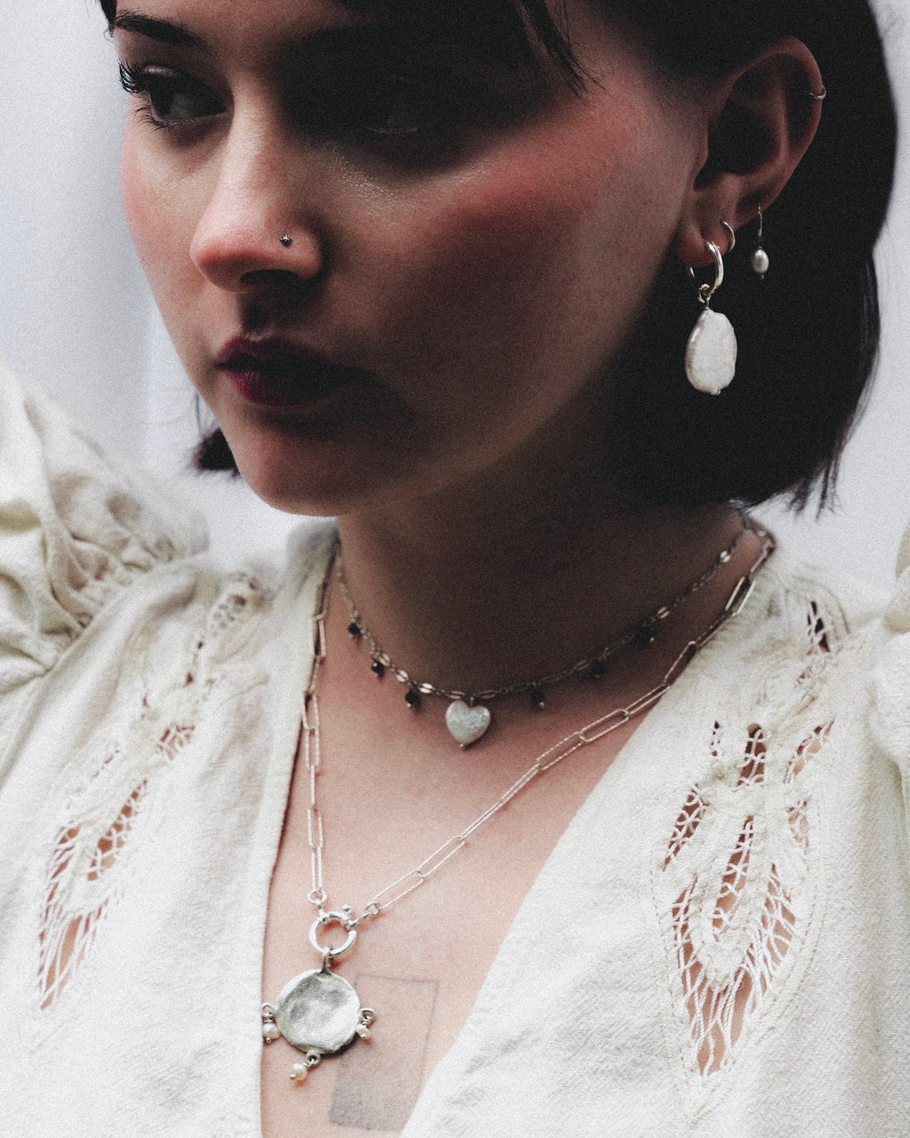 Pearl Sweetheart - Beaded Gemstone Necklace