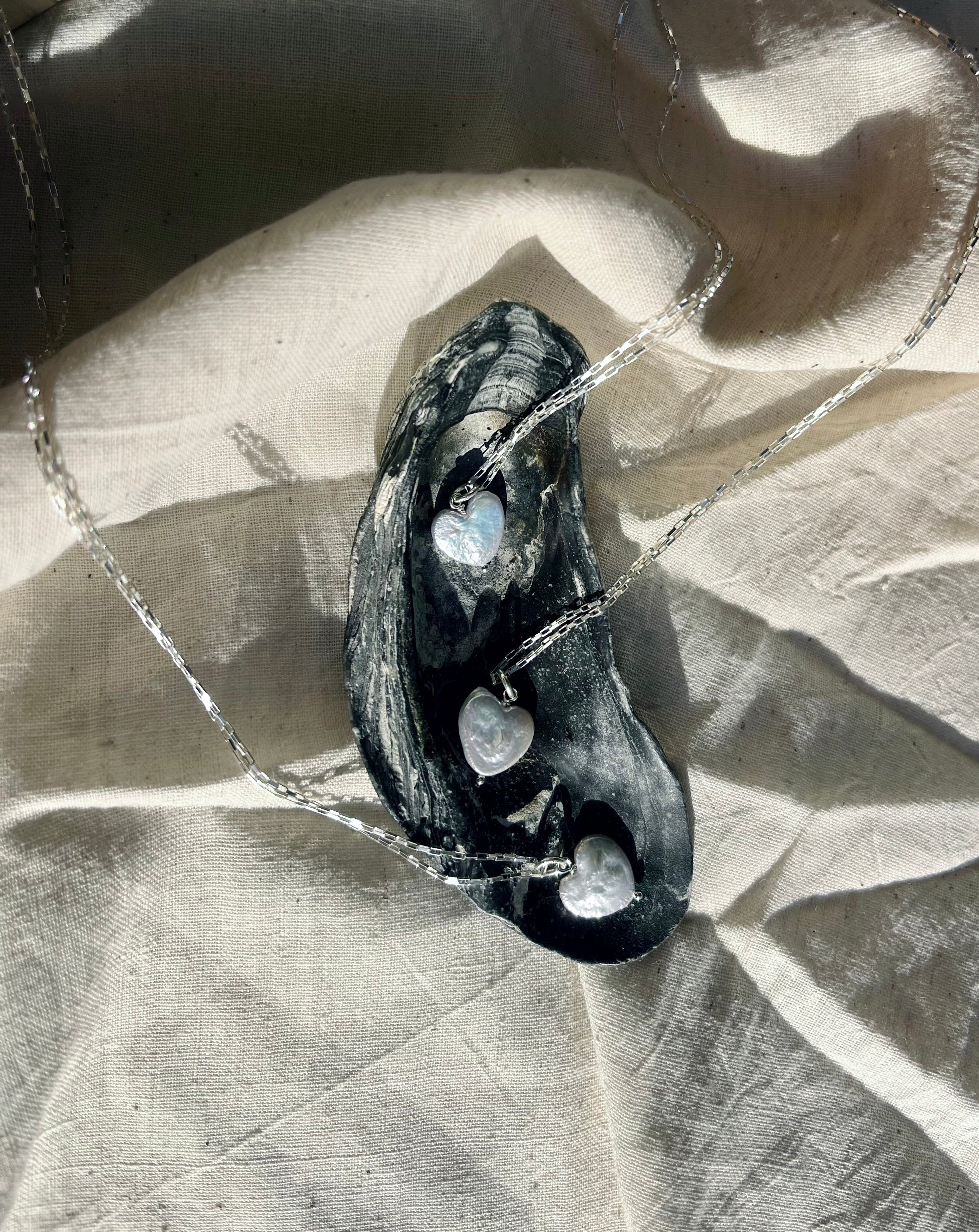 Whisper of Silver Heart Necklace