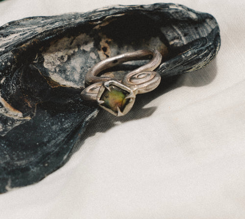 Labradorite Swirl Ring