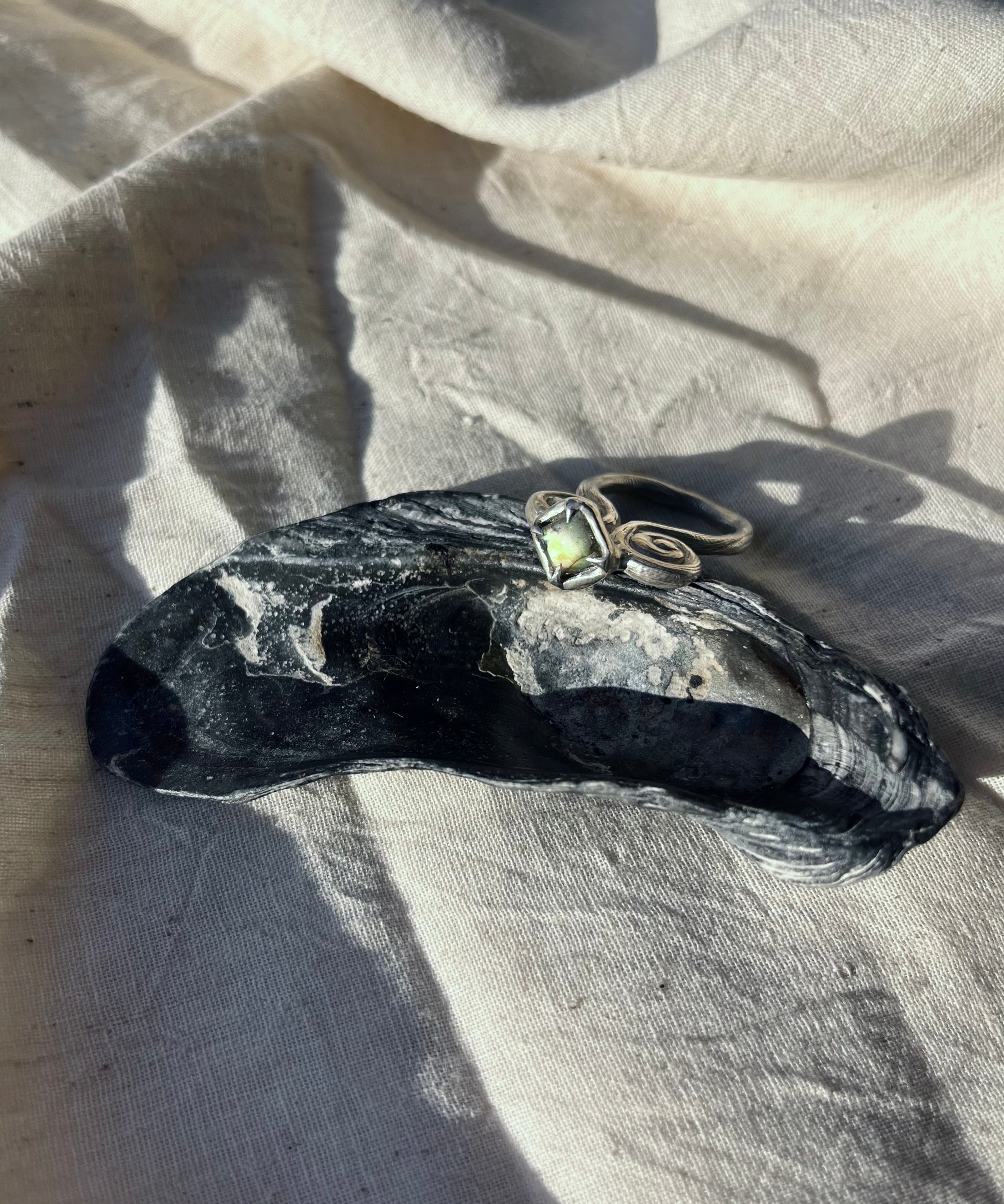 Labradorite Swirl Ring