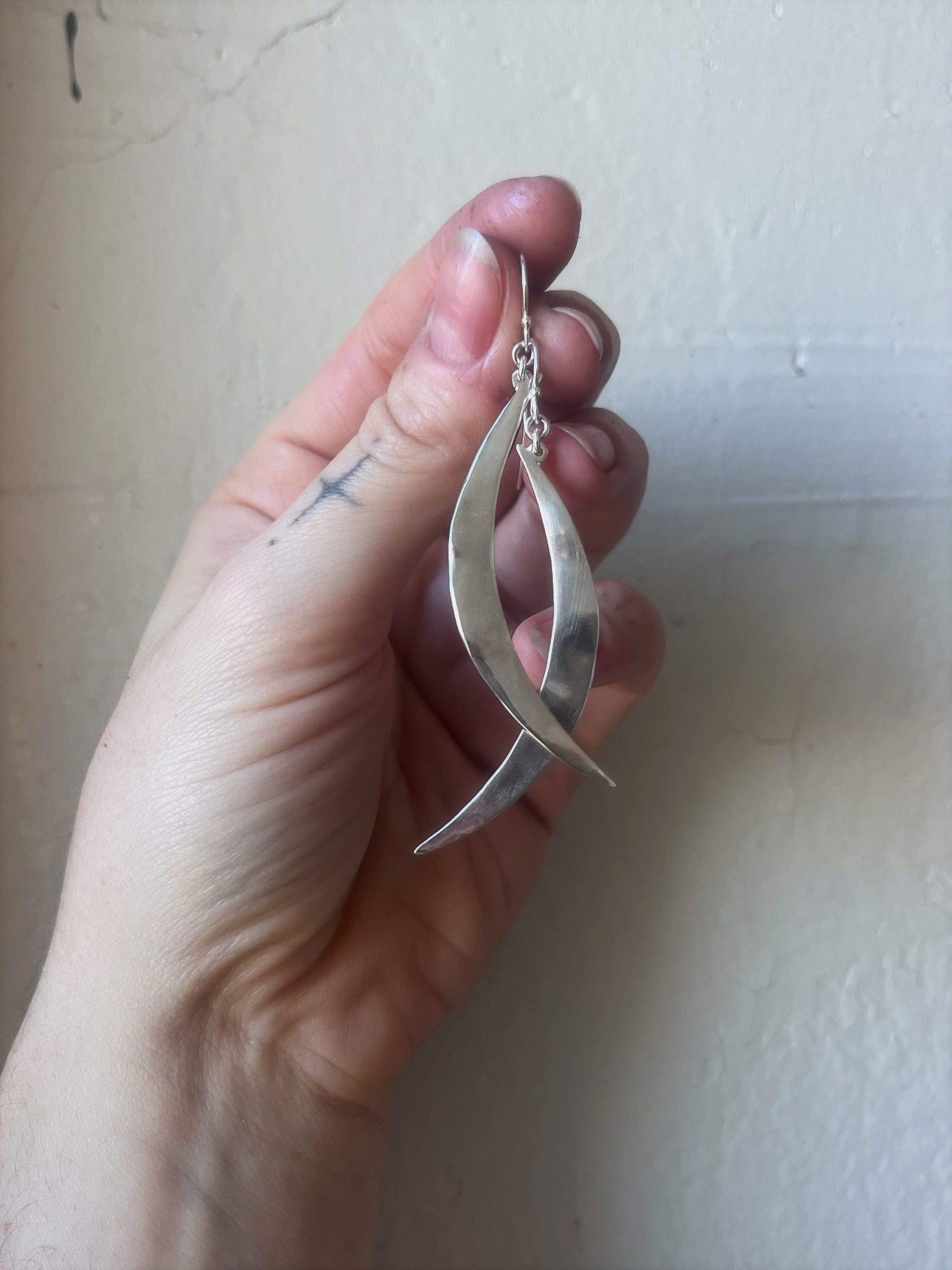 Silver Crescent - Earrings