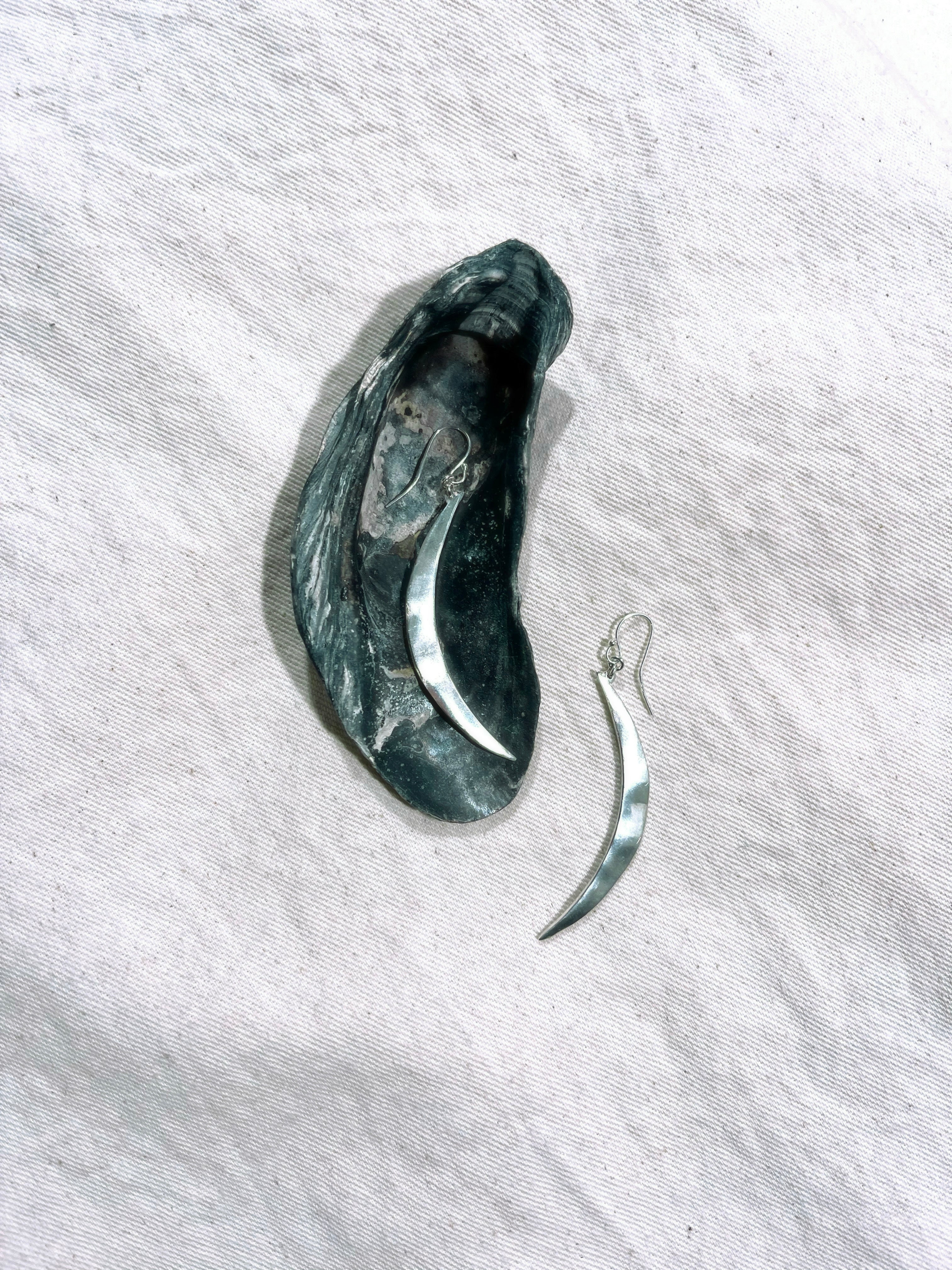 Silver Crescent - Earrings