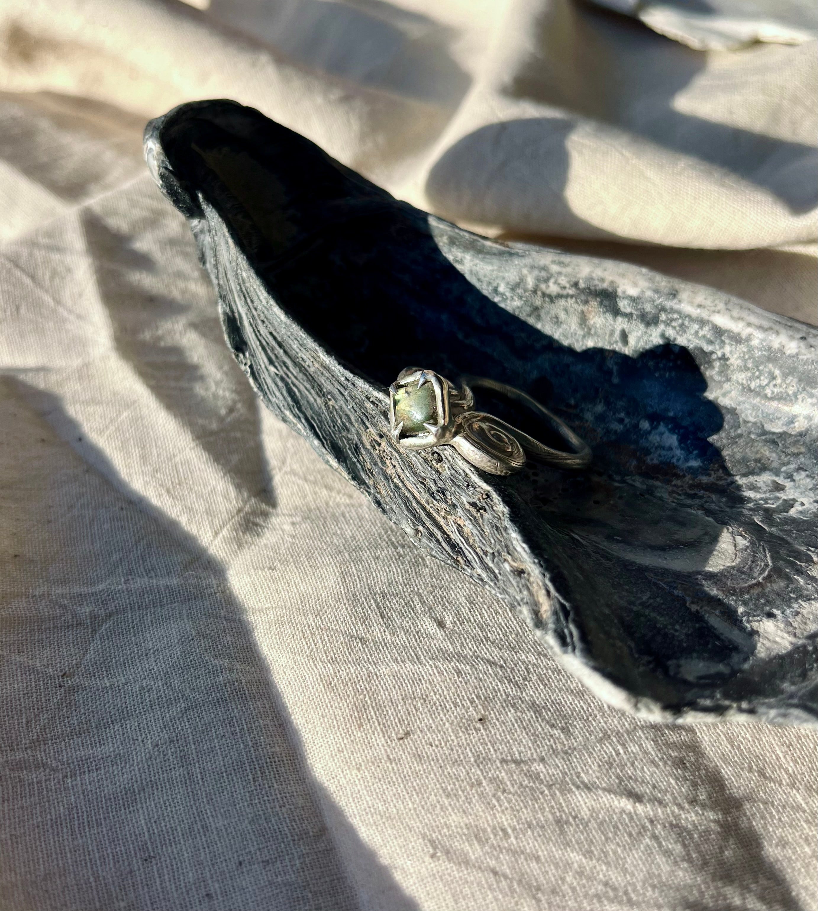 Labradorite Swirl Ring