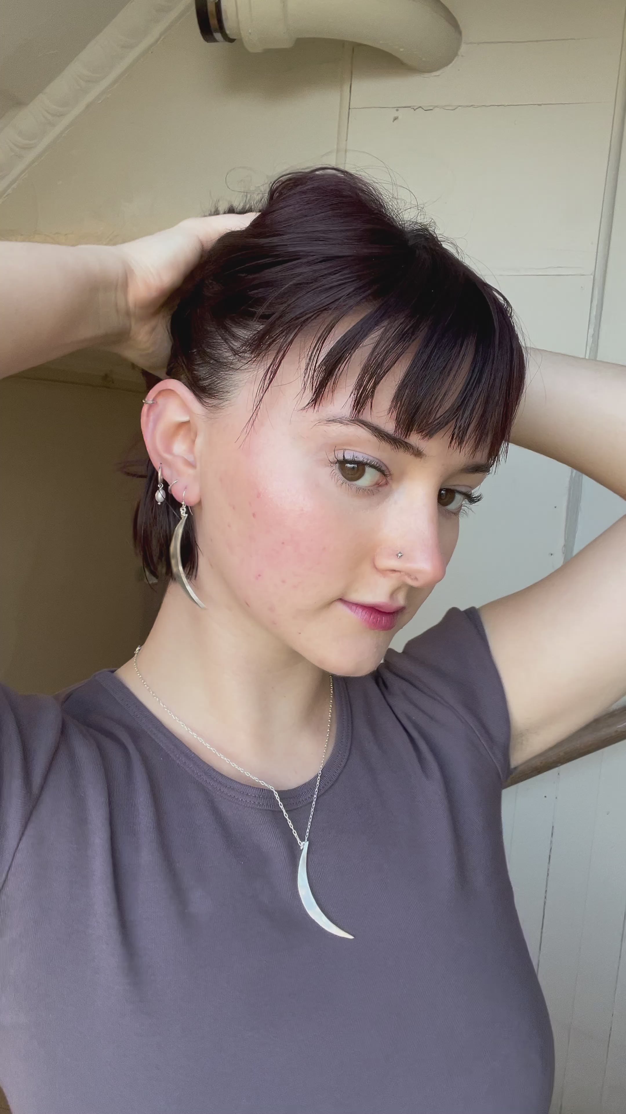 Silver Crescent - Earrings